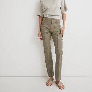 Madewell The Garment-Dyed '90s Straight Cargo Pant in Ash Green Size 27 NWT